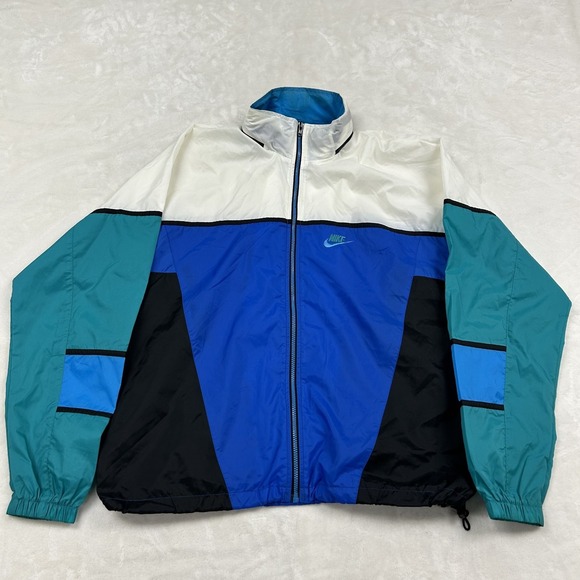 Nike Other - Nike Windbreaker Jacket Mens M Multi Colorblock Vintage 90s Full Zip Nylon